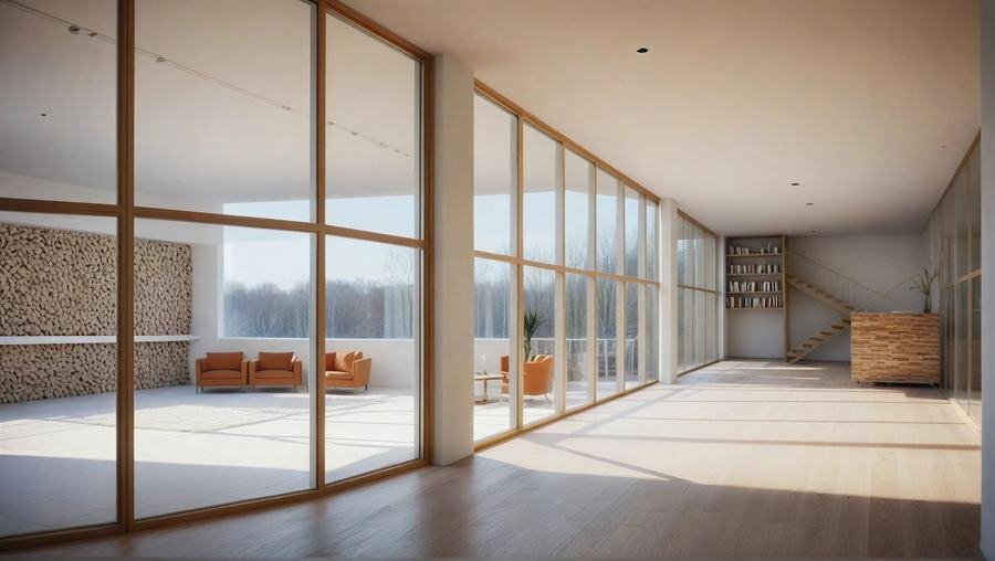 Custom home design study — glazed living space