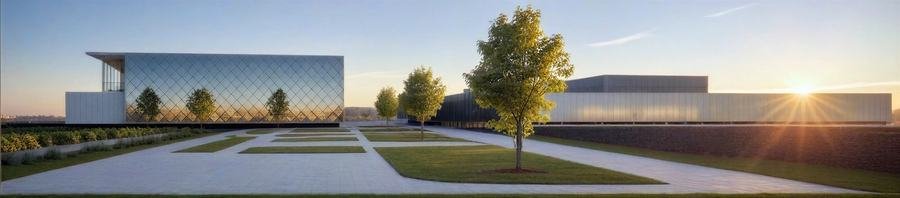 Landscaped approach and grounds study